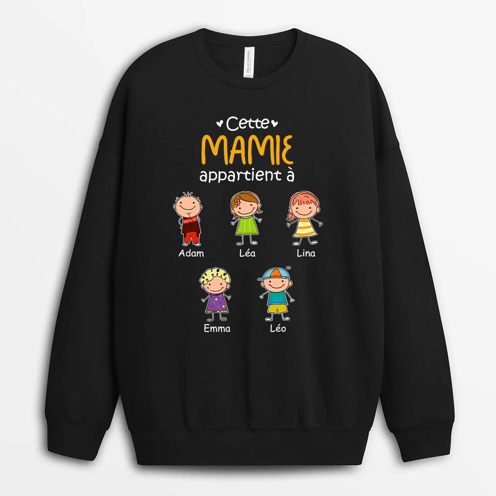 Sweat Personnalisé Famille - Cette Maman Mamie Appartient À