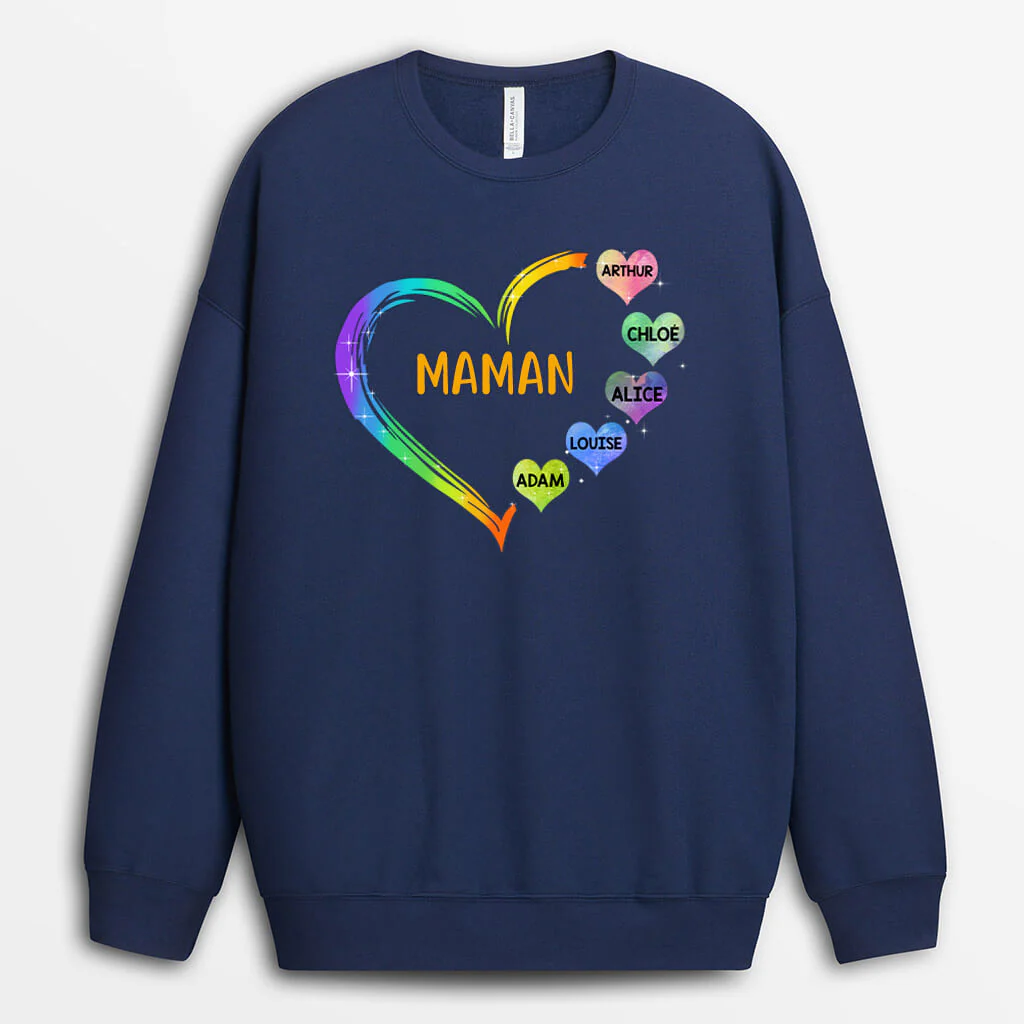 Sweat-shirt Le cœur de Mamie Maman Grand Cœur Personnalisé - Image 2