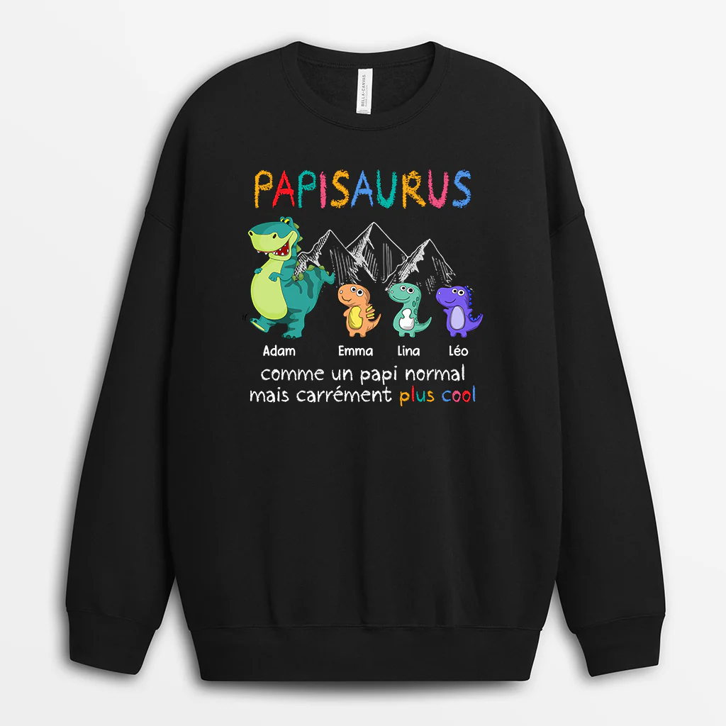Sweat homme personnalisable – Paapasaurus & Papysaurus - Image 2