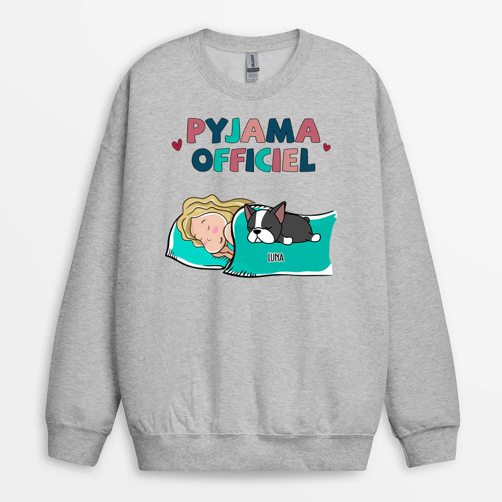 Sweat Personnalisé - Chemise De Nuit Officielle Avec Chien