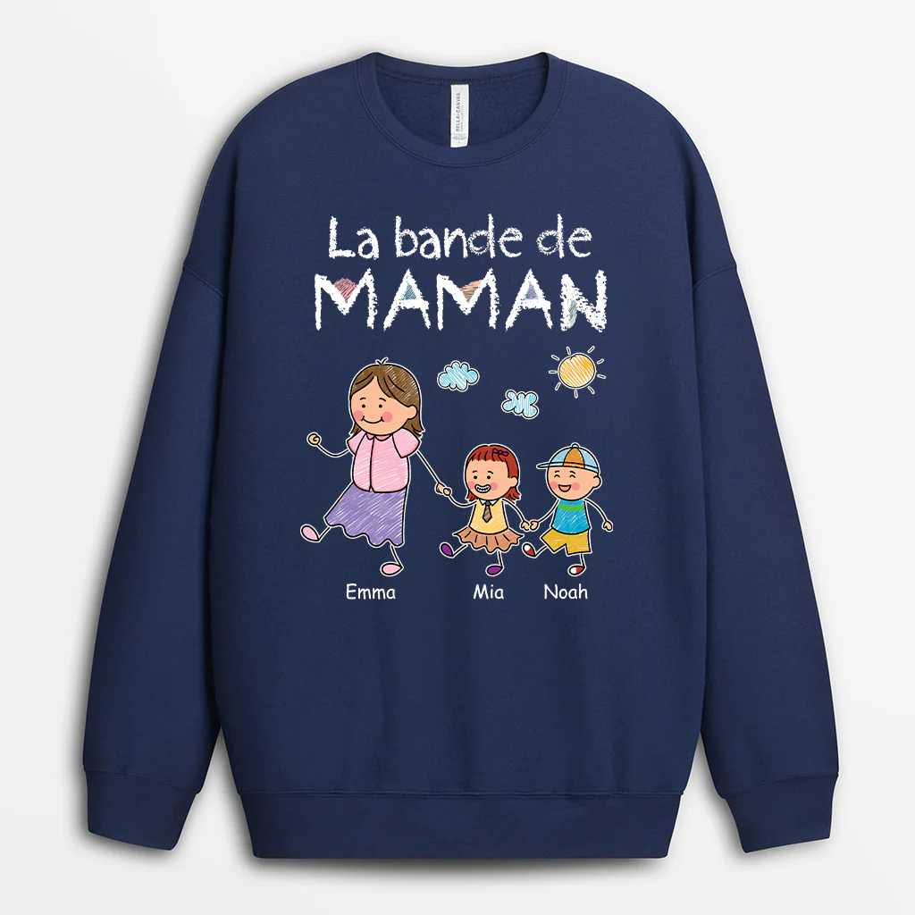 Sweat-shirt Personnalisé - La Bande À Papa Maman Dessin Crayon - Image 2