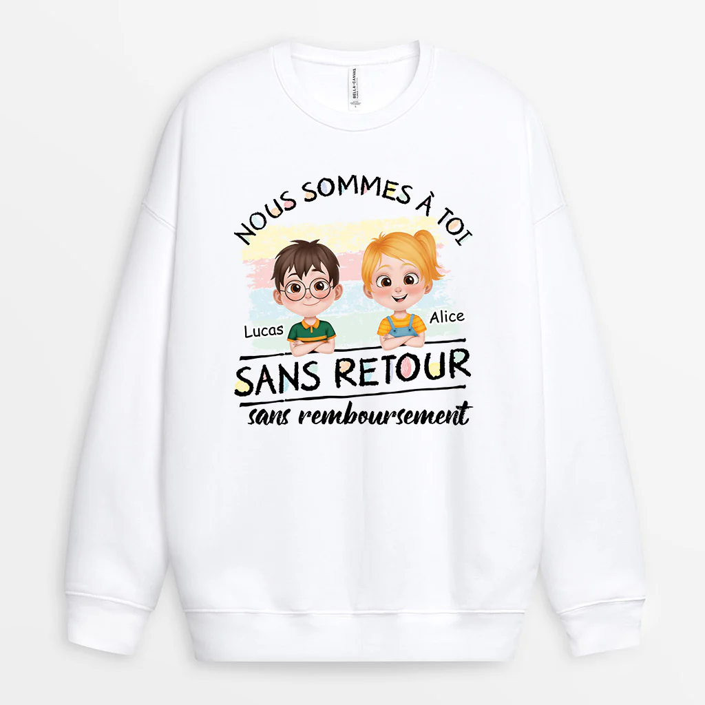 Sweat-shirt Personnalisé Papa - Nous Sommes À Toi - Design Cartoon