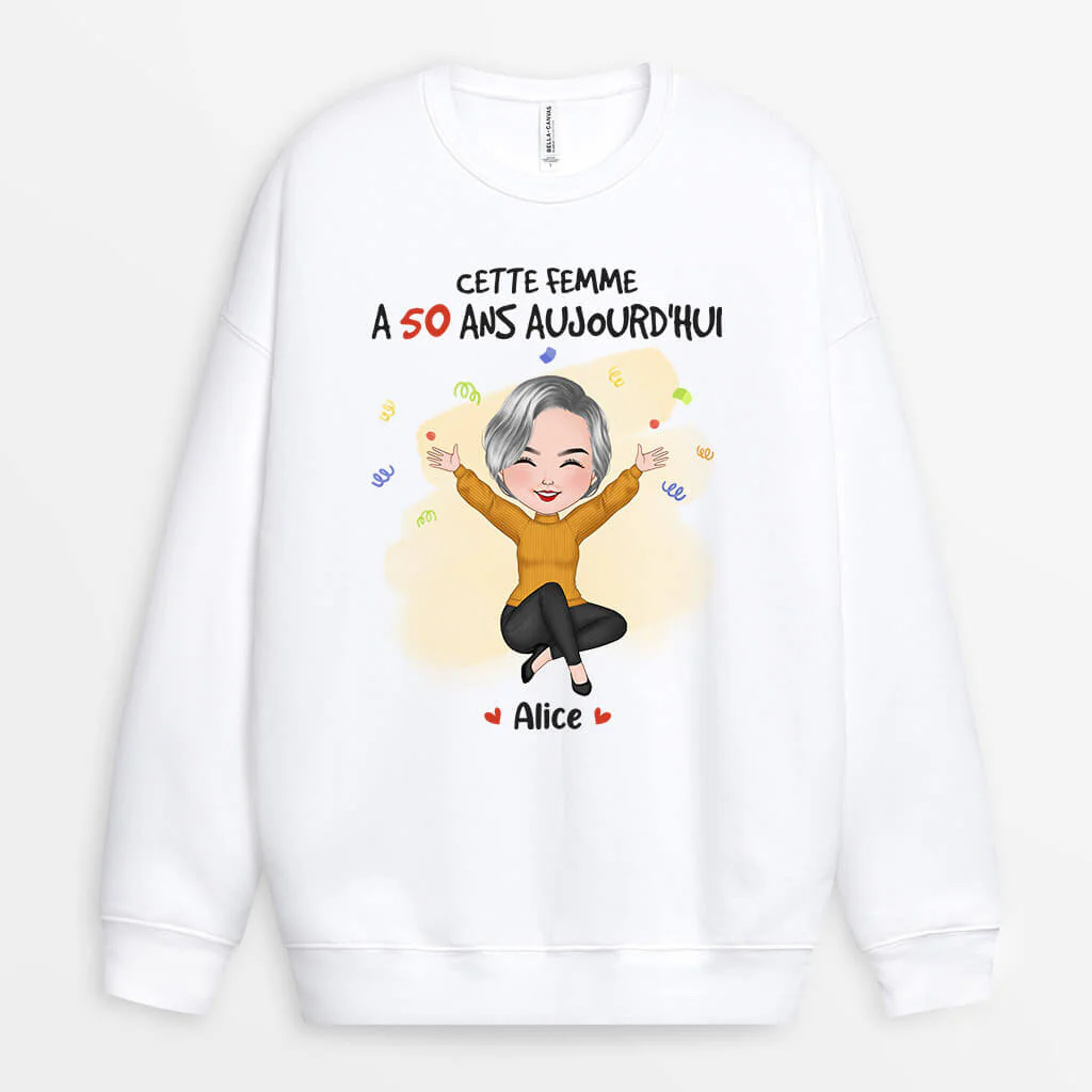 Sweat Shirt Personnalisé Femme - 40 Ans Aujourd’hui - Image 2