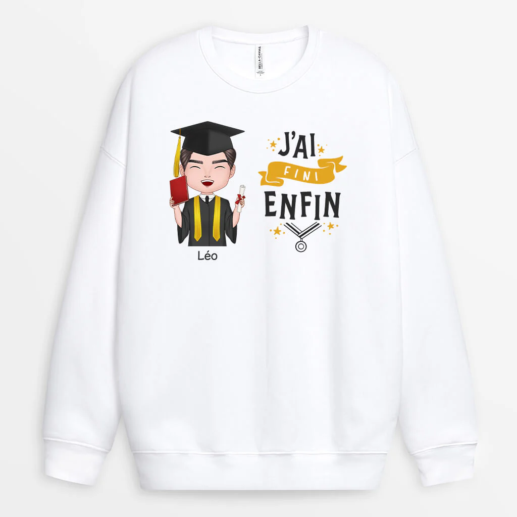 Sweat Personnalisé Homme - J’ai Fini Enfin