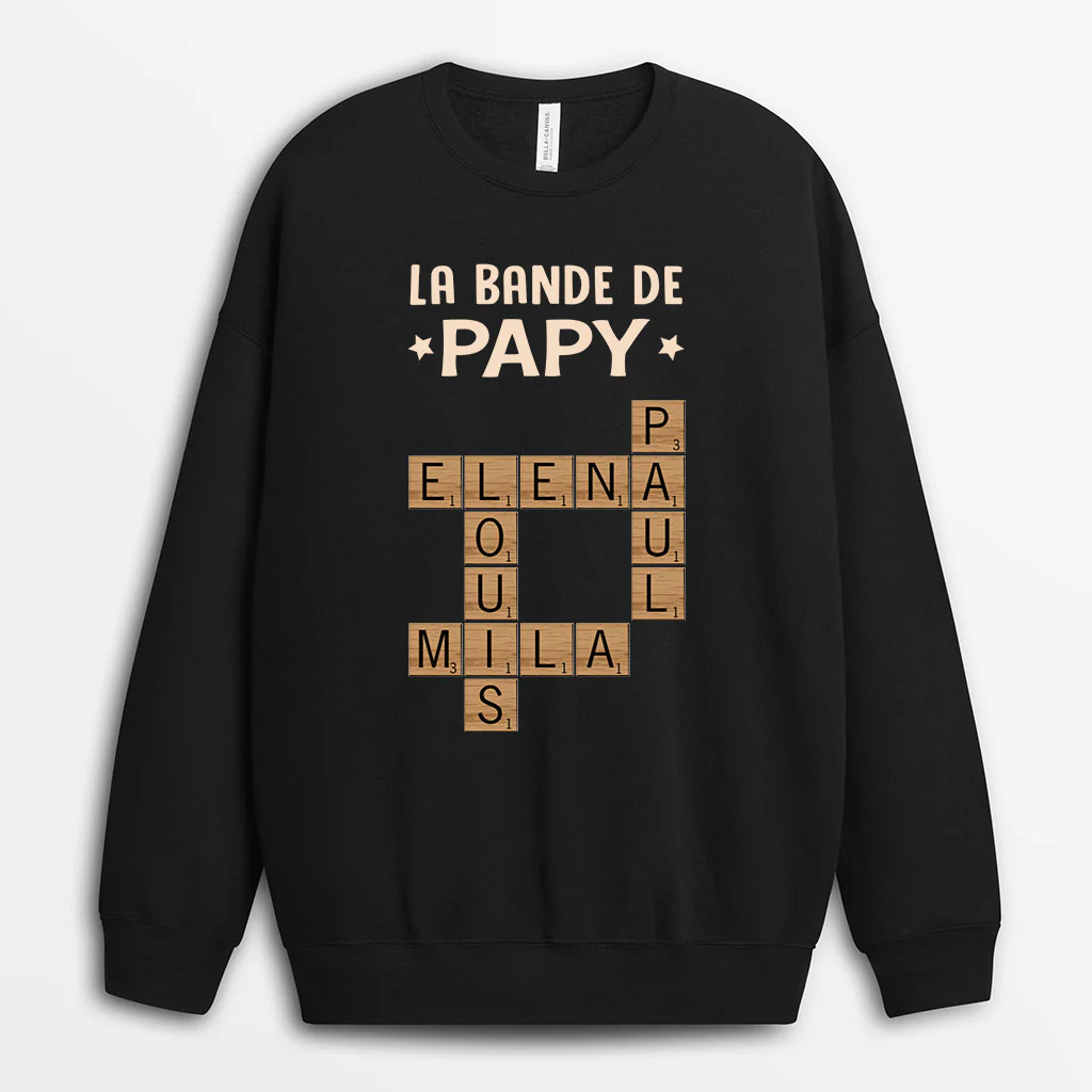 Sweat Personnalisé Famille Avec Mot Croisé - La Bande À Papya Mamie