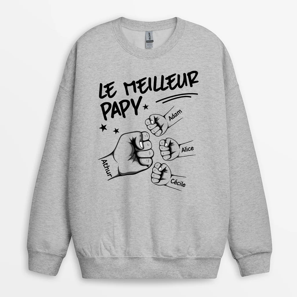 Sweat Personnalisé - Meilleur Papa Et Papy - Image 2