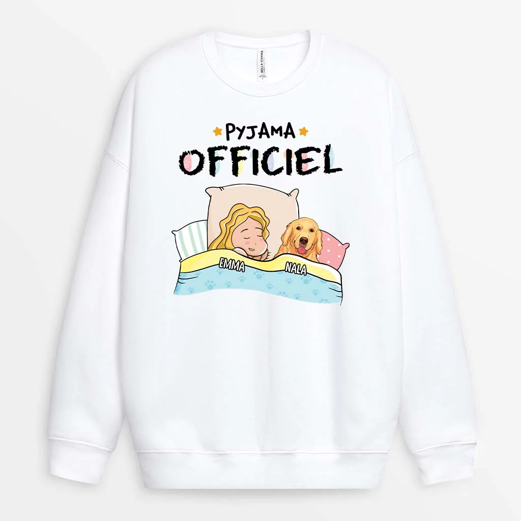 Sweatshirt Personnalisé - Pyjama Officiel Avec Chien