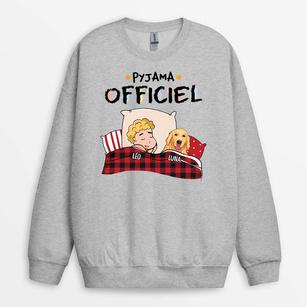 Sweatshirt Personnalisé - Pyjama Officiel Avec Chien - Image 2