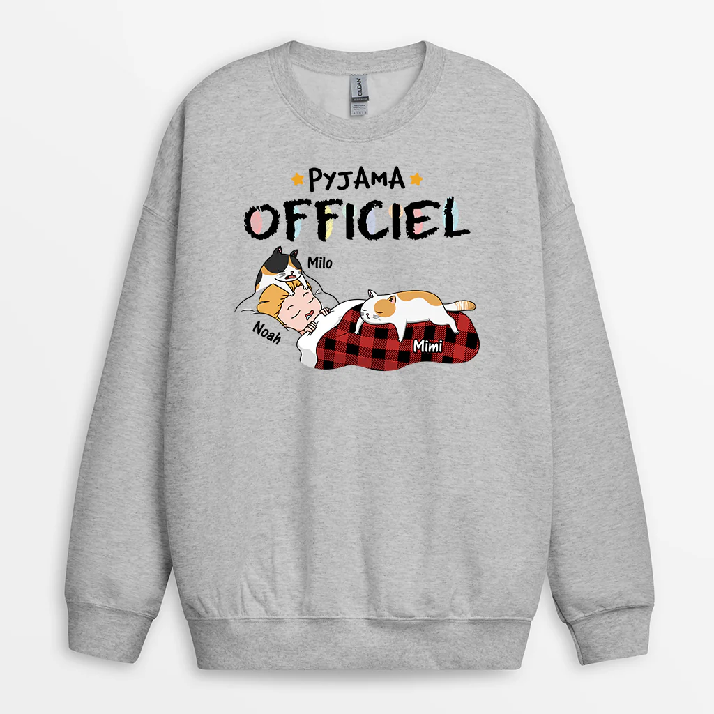 Sweat personnalisé – Pyjama officiel avec mon chat - Image 2