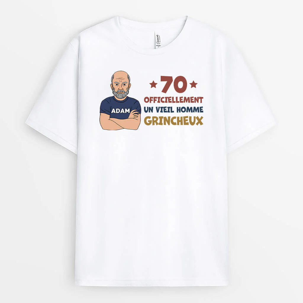 T-shirt grincheux – Tee shirt personnalisé 60 ans - Image 2