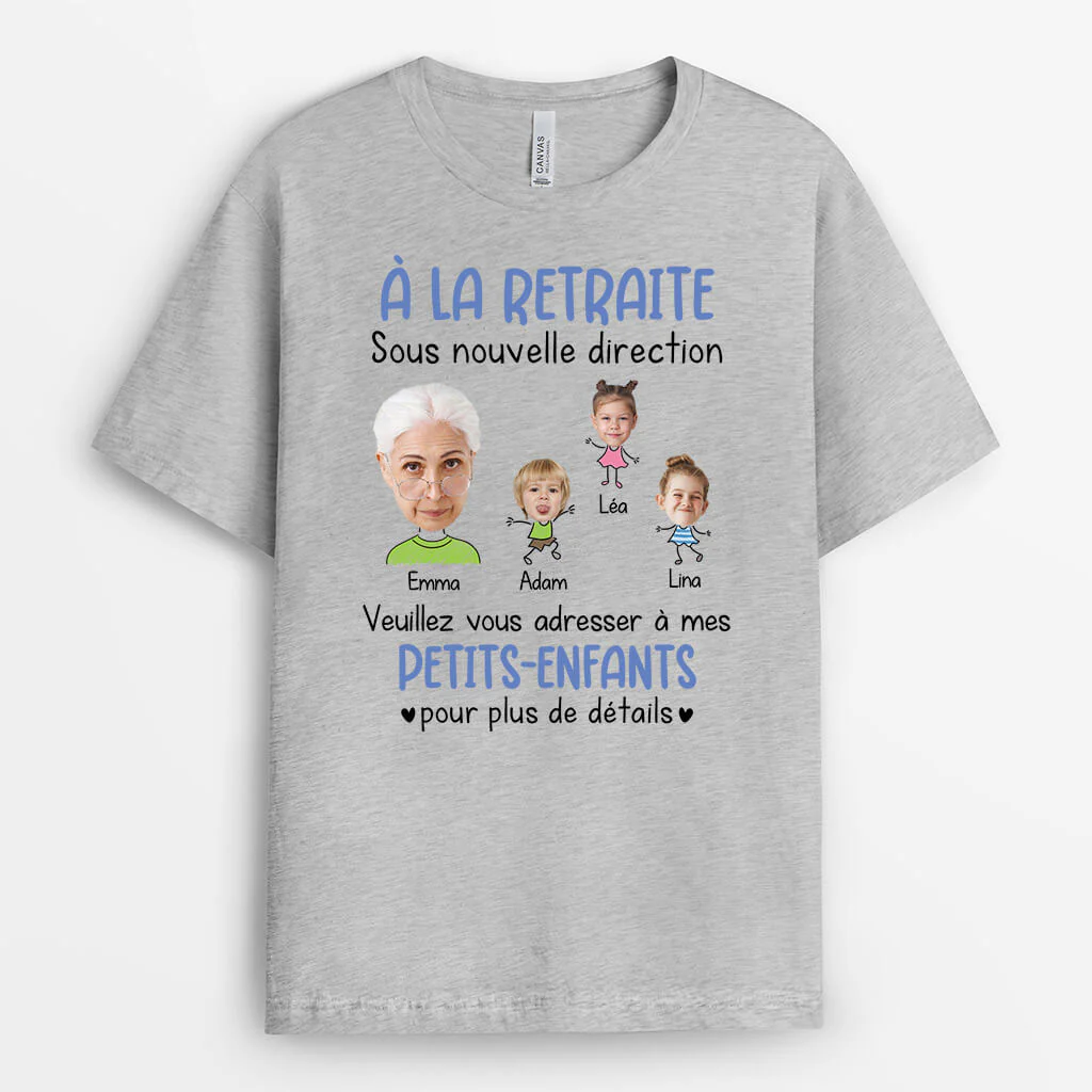 T Shirt Personnalisé Retraite Homme – À La Retraite Sous Nouvelle Direction - Image 2