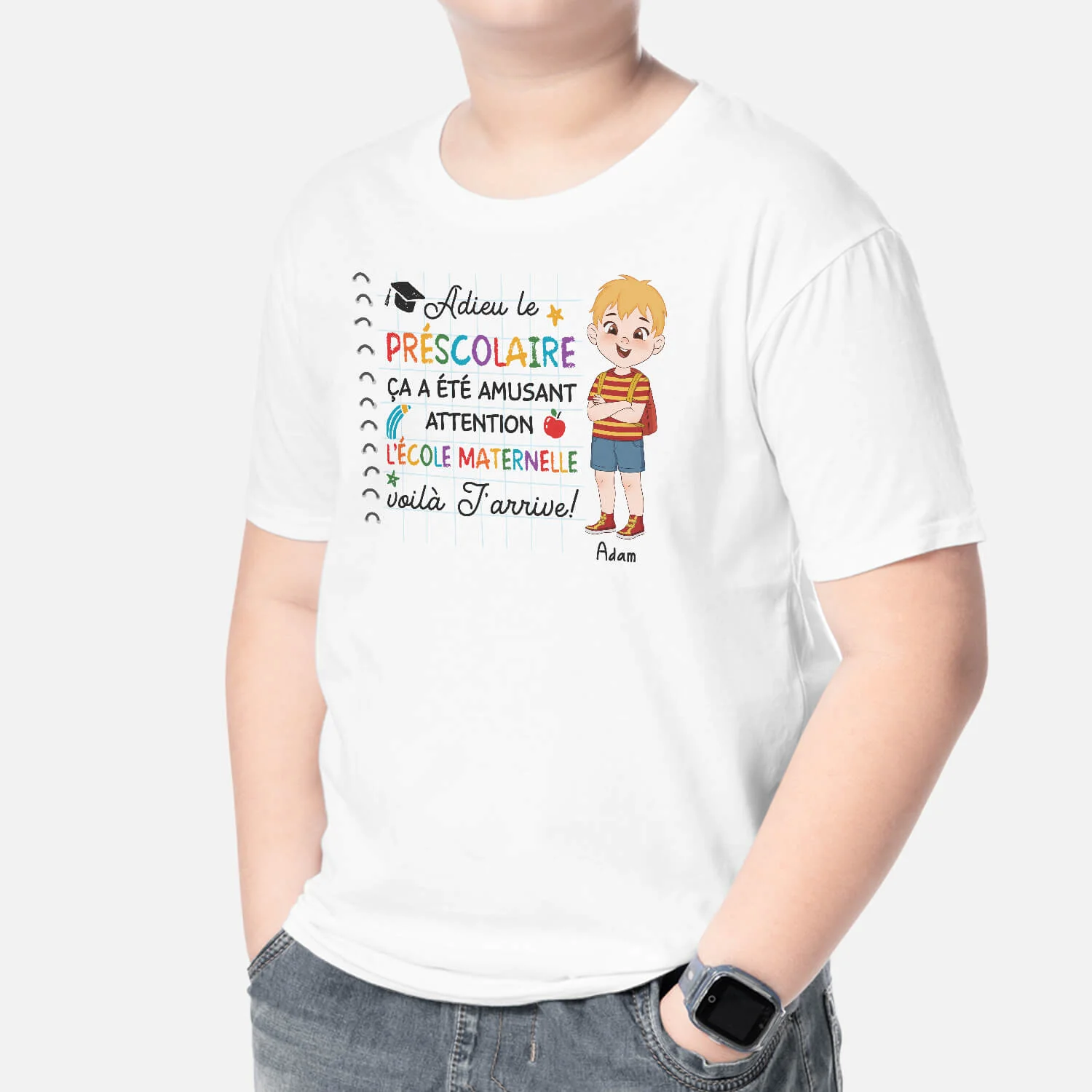 Tee Shirt Personnalisé Humoristique – Adieu Le Préscolaire - Image 2