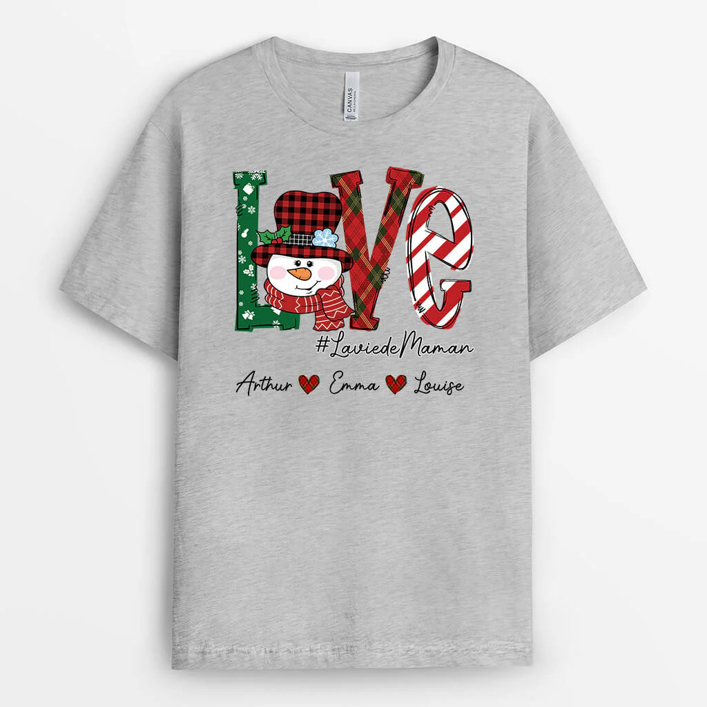 T Shirt Personnalisé Maman - La Vie De Maman Noel