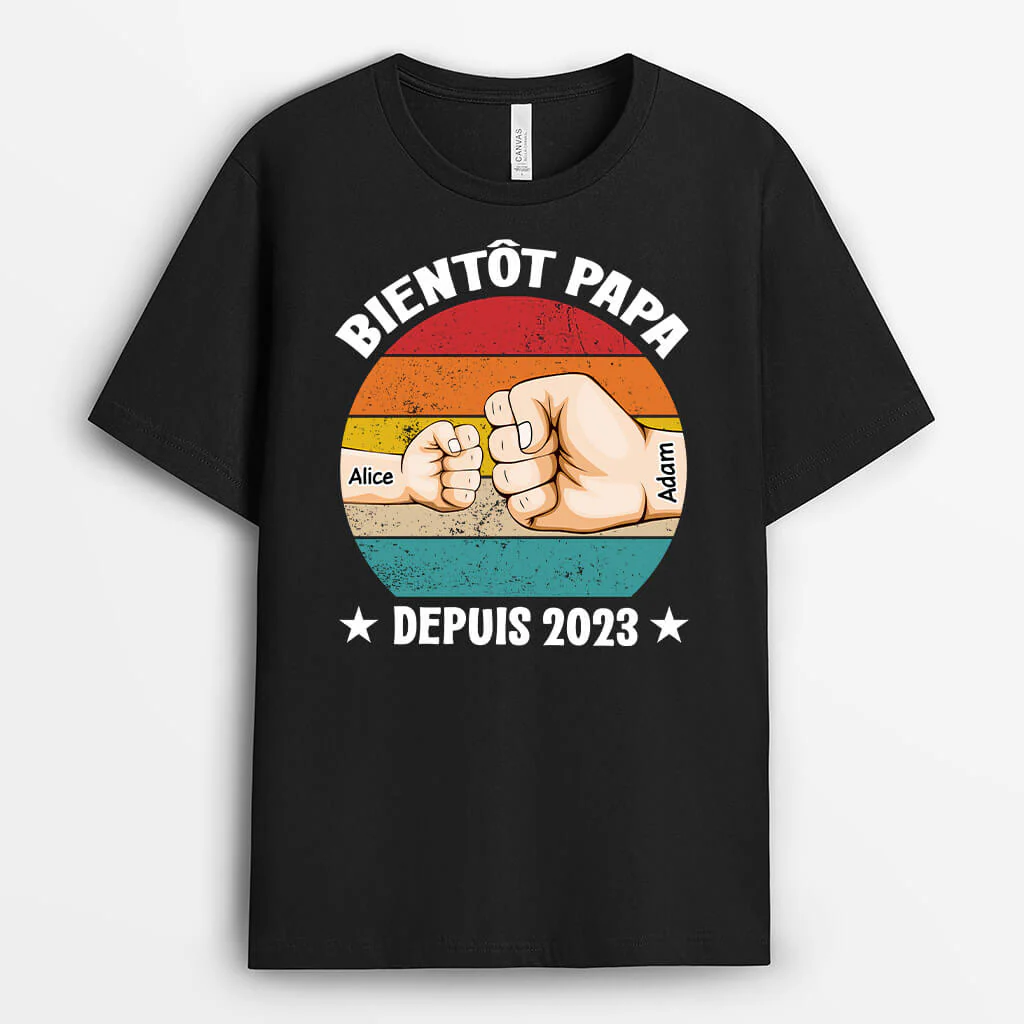 Tshirt Père Personnalisé - Bientôt Papa