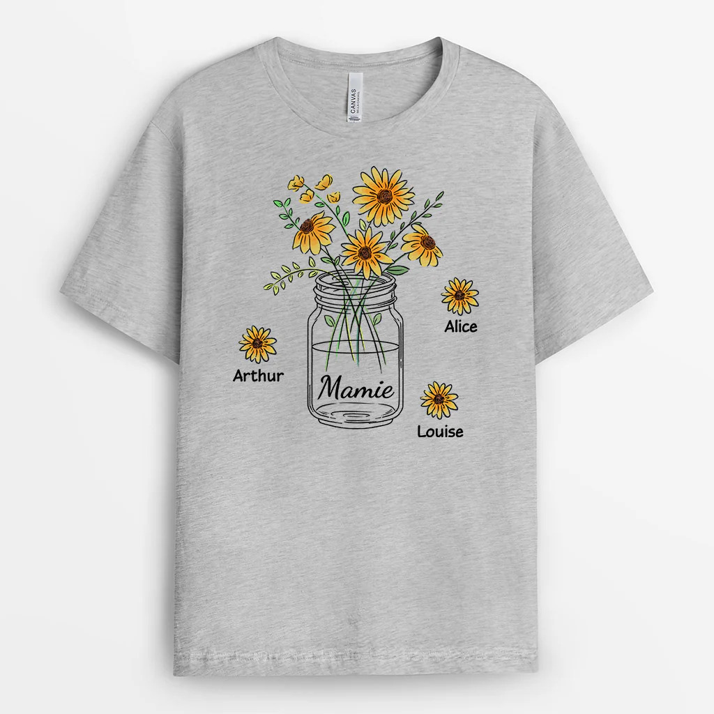 Tee Shirt Mamie Personnalisé - Mamie Design Pot de Fleurs