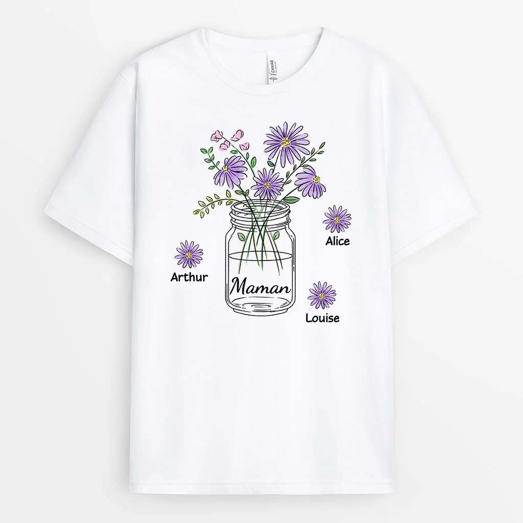 Tee Shirt Mamie Personnalisé - Mamie Design Pot de Fleurs - Image 2