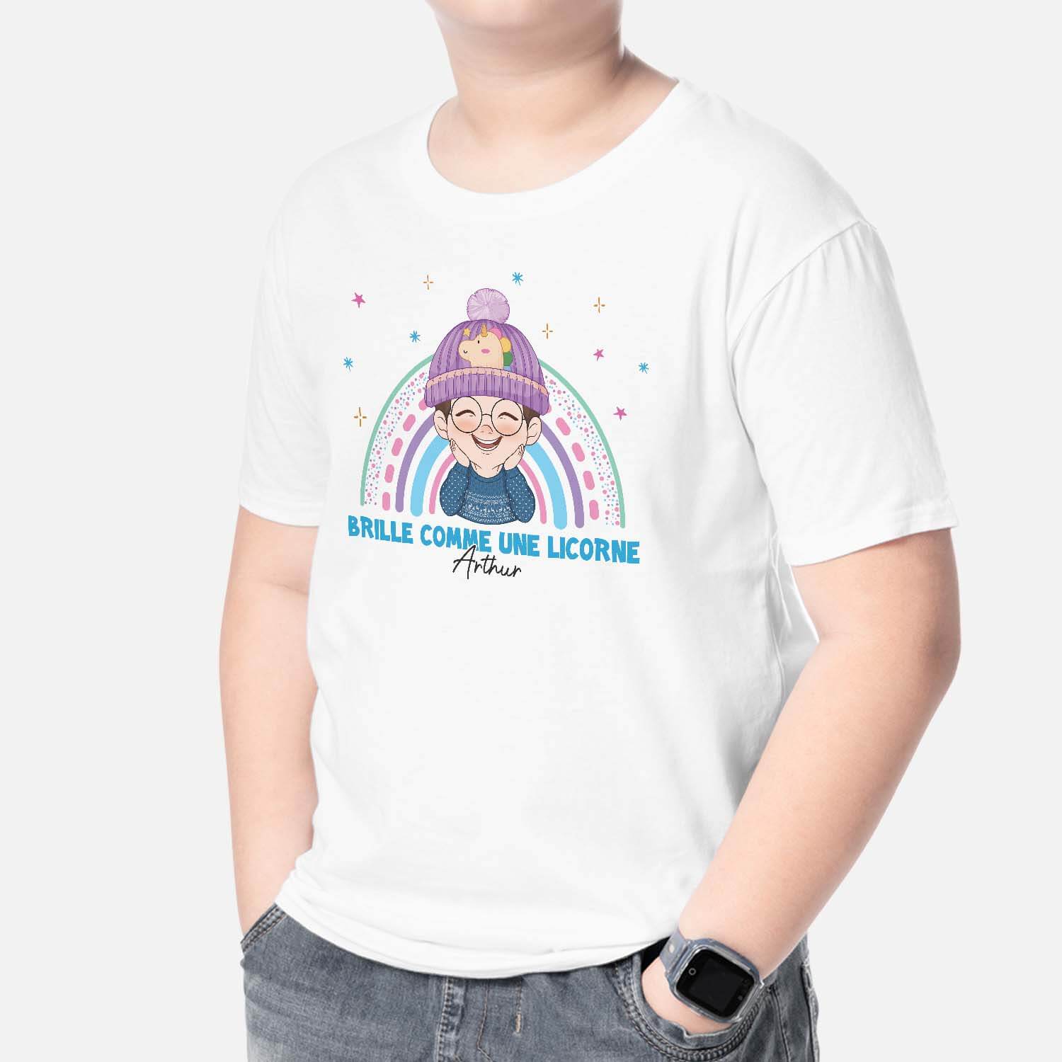 T Shirt Enfant Personnalisé – Brille Comme Une Licorne - Image 2