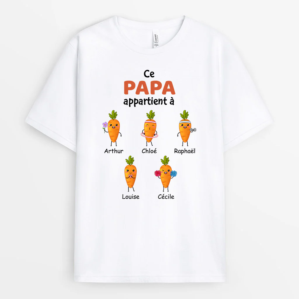 Tee Shirt Personnalisé Papy - Ce Papy Appartient À Carottes - Image 2