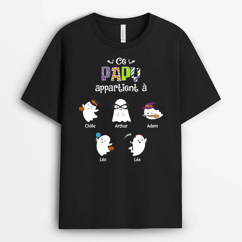 T Shirt Personnalisé Papi - Ce Papy Effrayant Appartient À