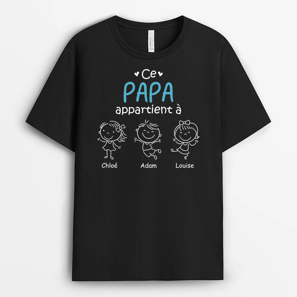 Tee Shirt Personnalisé Papy - Ce Papy Appartient À Ses Petits-Enfants - Image 2