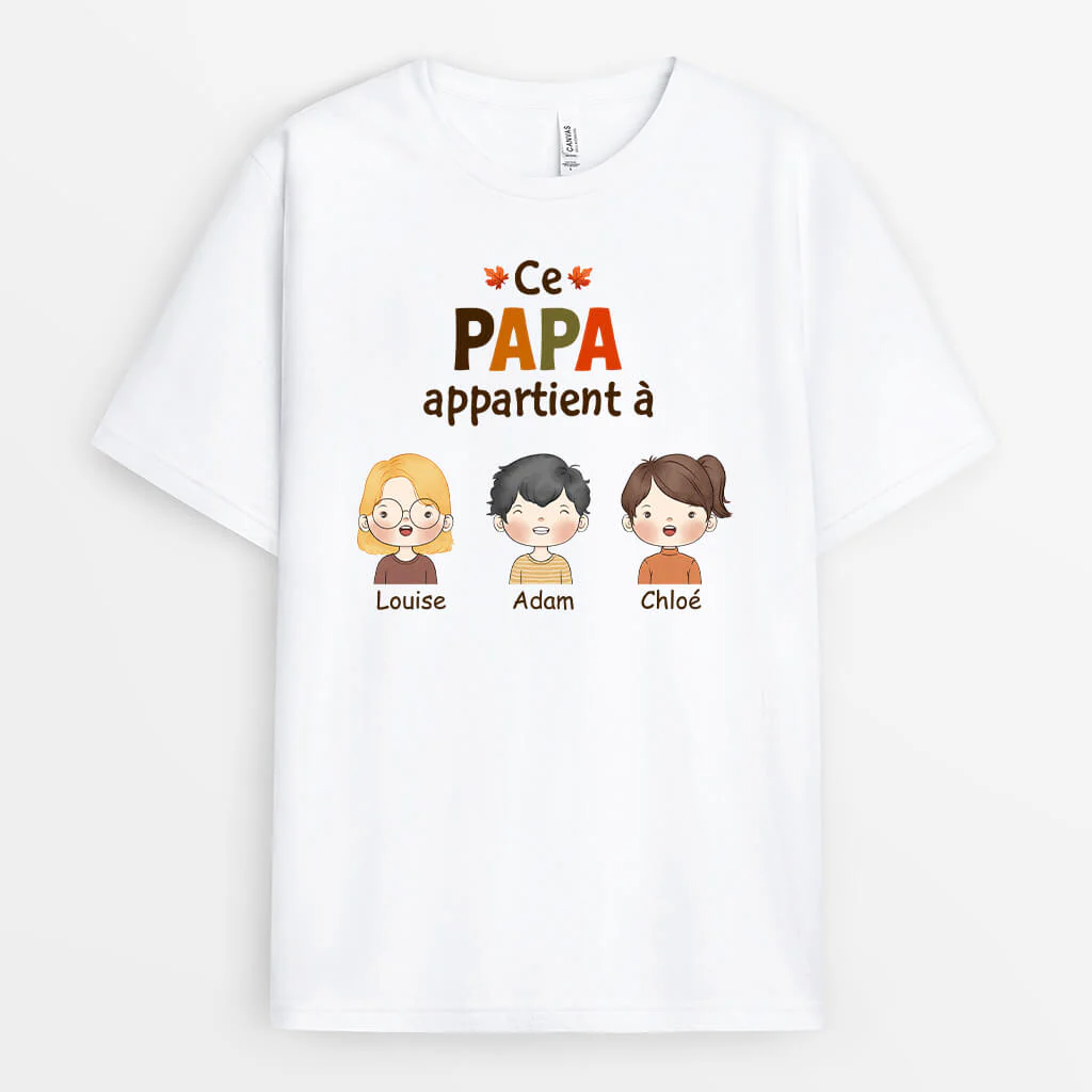 T-shirt Personnalisé Papa et Fils | Ce Papy Papa Appartient À
