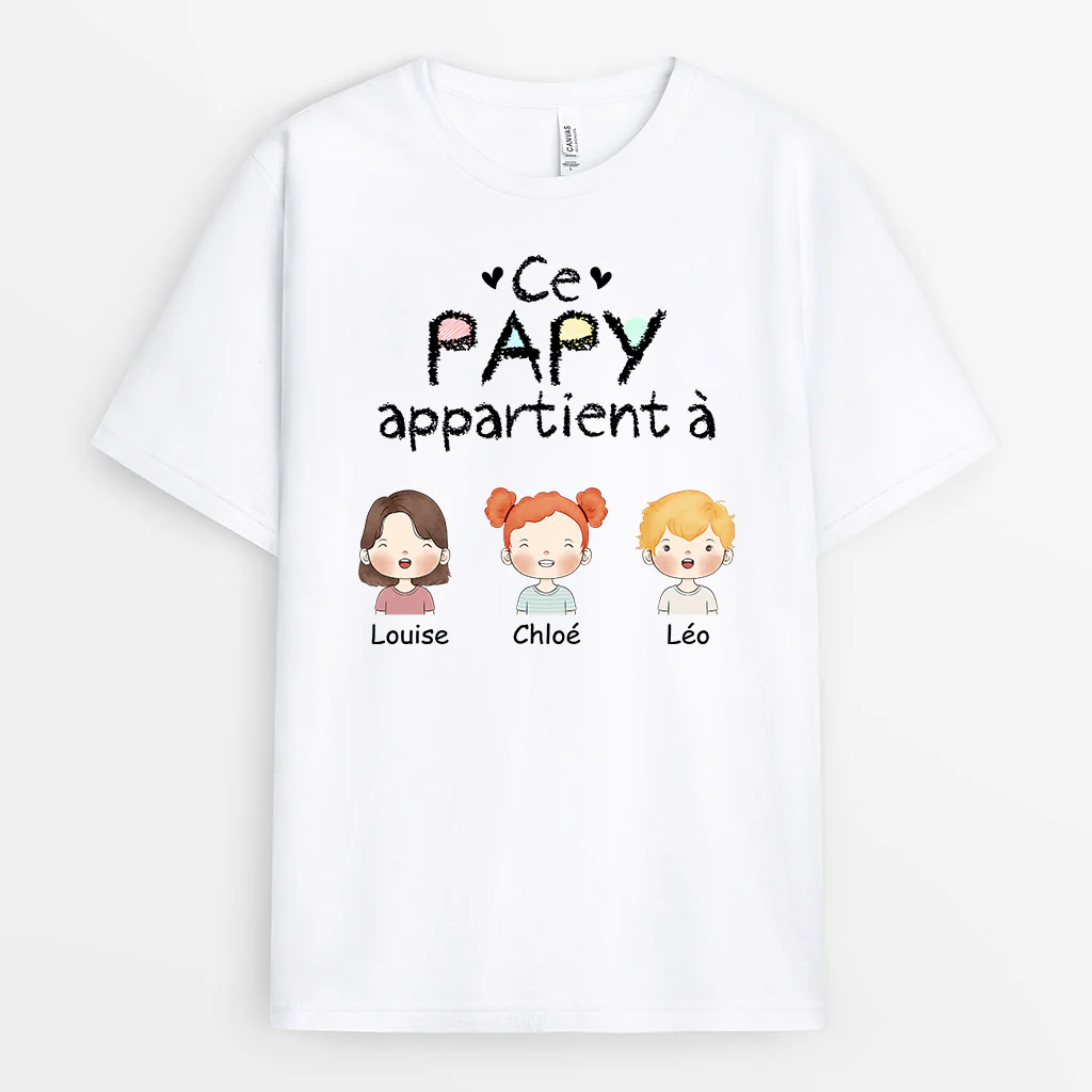Tee Shirt Personnalisable Papa | Ce Papa Appartient Aux Prénoms Des Enfants