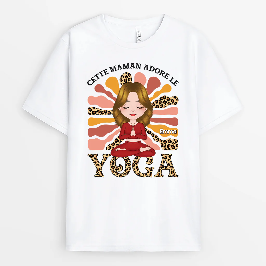 T Shirt Mamie Personnalisé - Cette Mamie Adore Le Yoga - Image 2