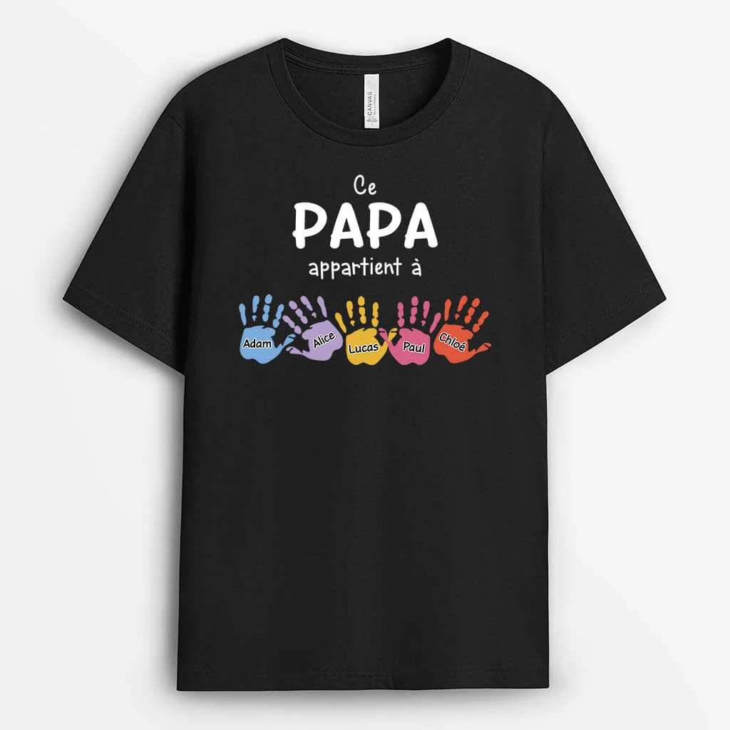 T Shirt Mamie Personnalisé - Cette Mamie Appartient À | Avec Mains des Enfants - Image 2