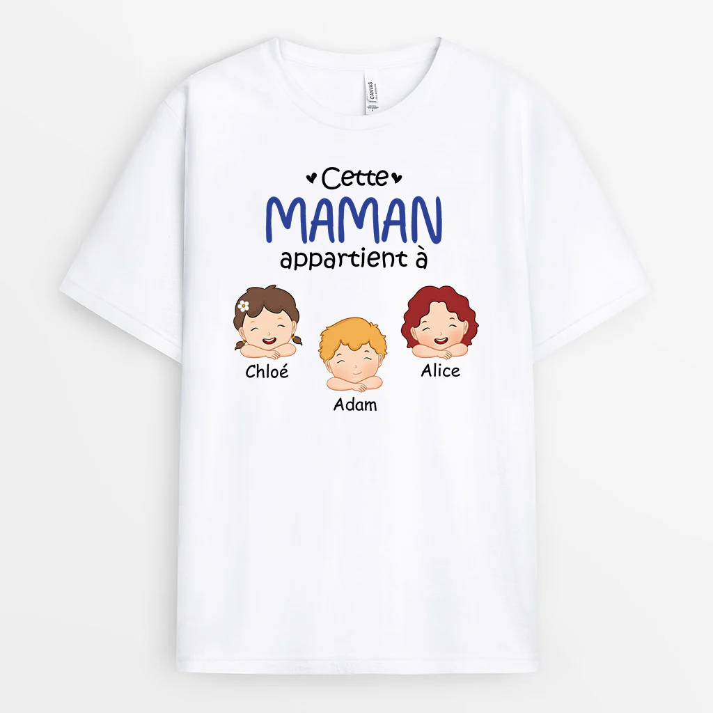 Tee Shirt Personnalisé Mamie - Cette Mamie Appartient À | Avec Mignons Enfants - Image 2