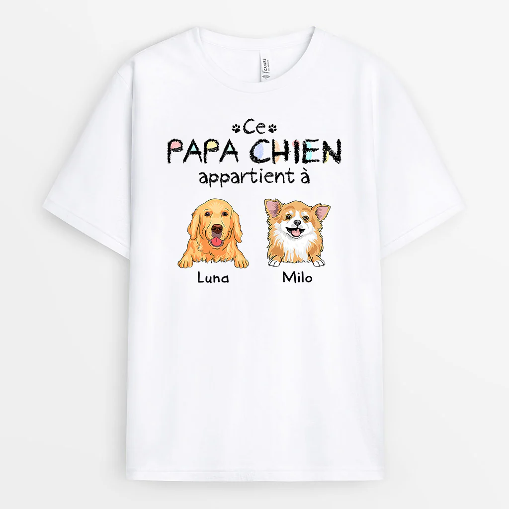 T-shirt Personnalisé - Cette Maman/Ce Papa Chien Appartient À
