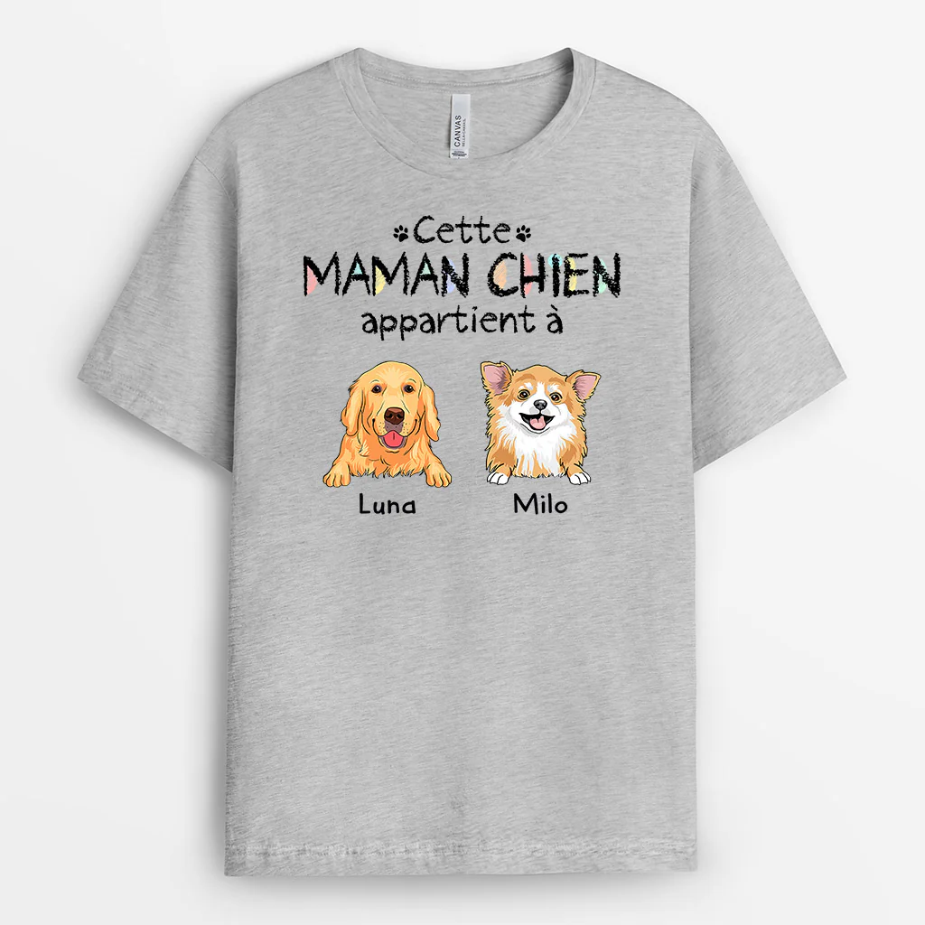 T-shirt Personnalisé - Cette Maman/Ce Papa Chien Appartient À - Image 2