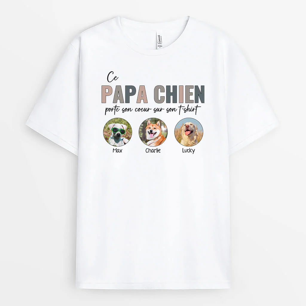 T-shirt Cette Maman Chat/ Papa Chat Porte Son Cœur Sur Son T-Shirt Personnalisé - Image 2