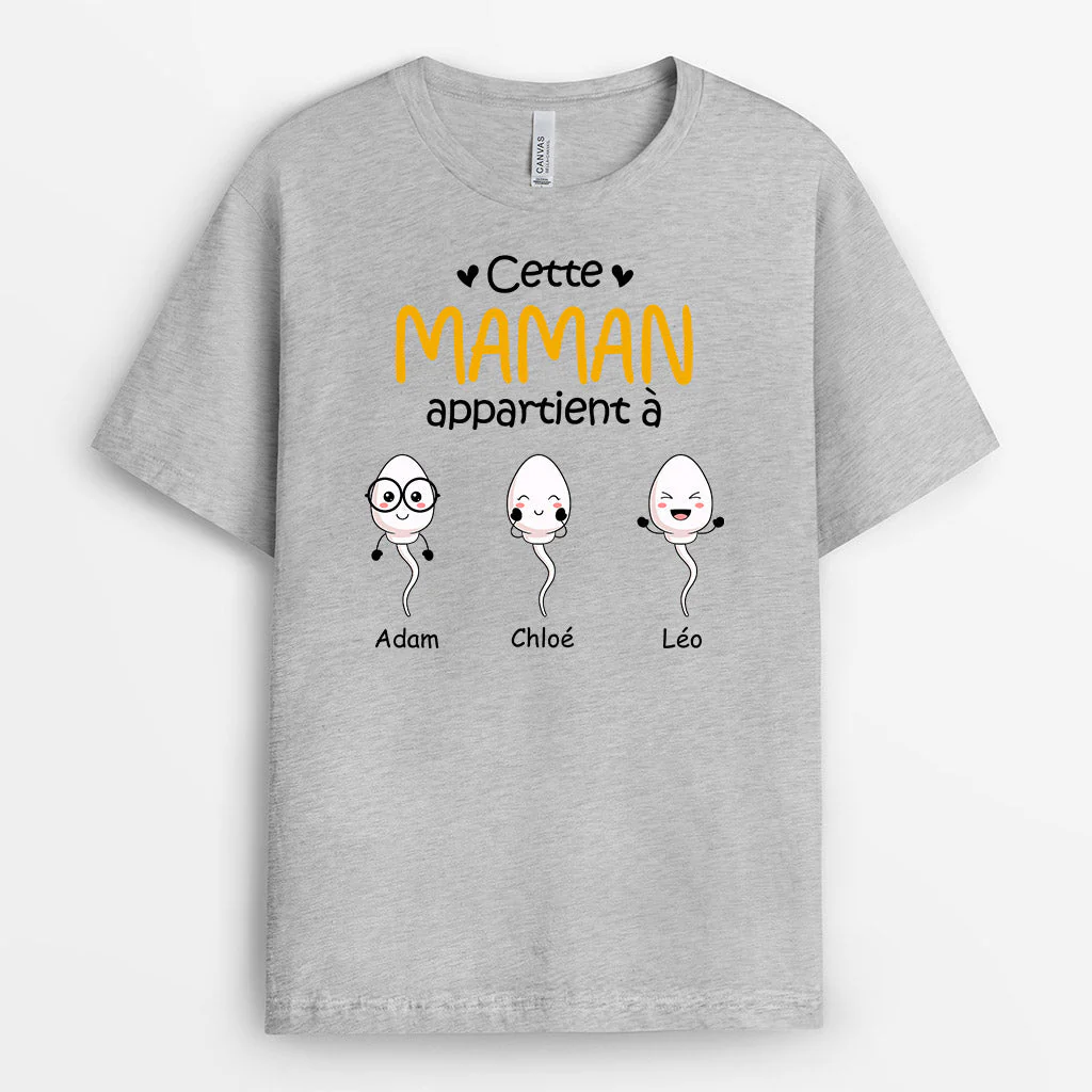 Tee Shirt Personnalisé Maman - Cette Maman Appartient À Rigolo - Image 2
