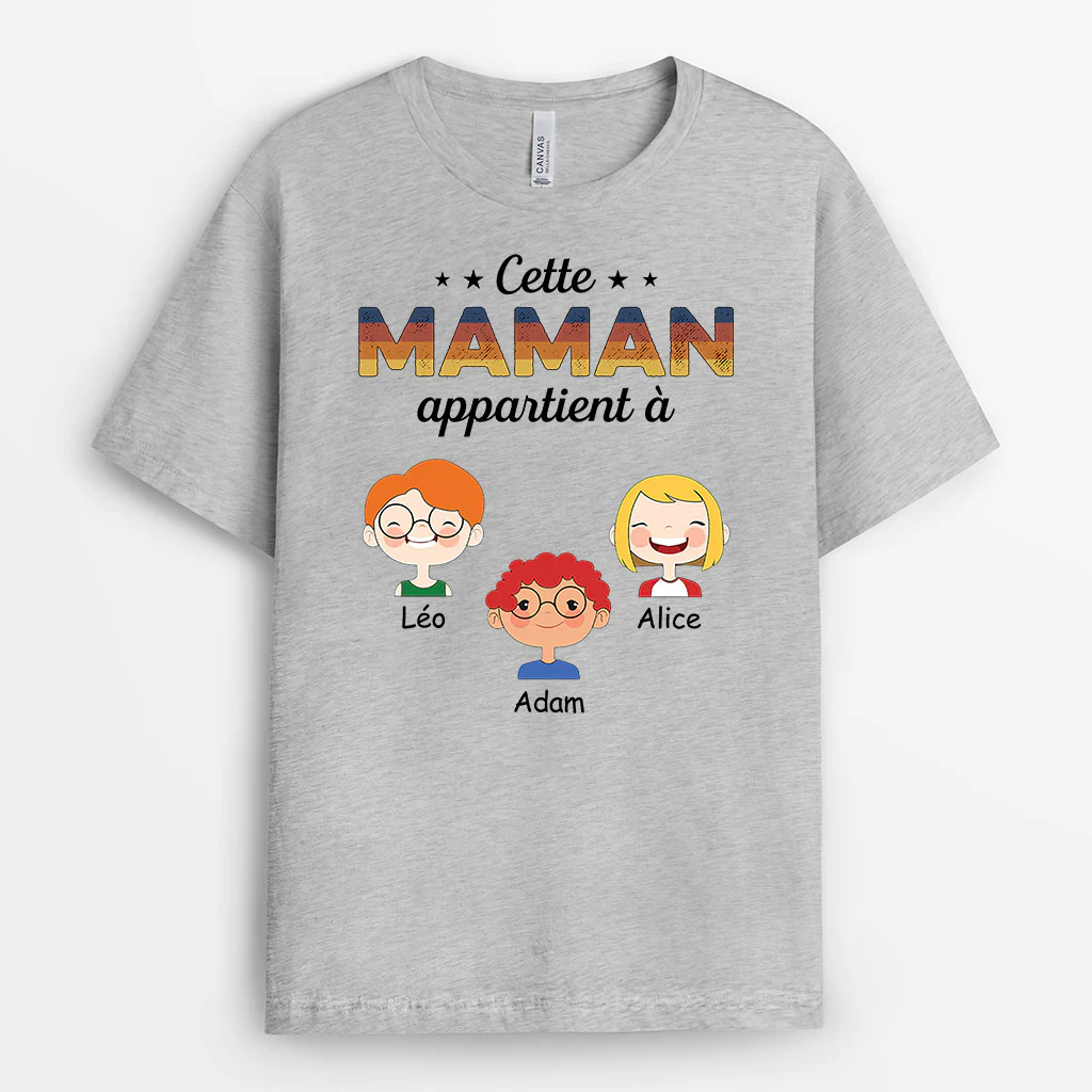 T-shirt Cette Mamie/Maman Appartient à Ses Enfants Personnalisé - Image 2