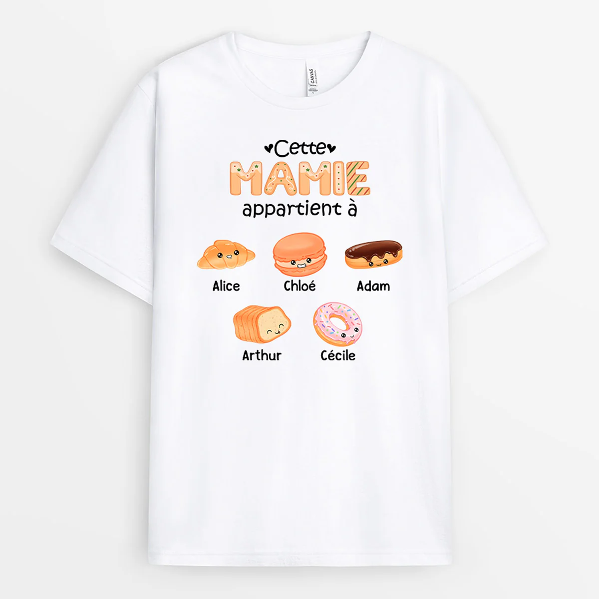 T-shirt Cette Mamie/Maman Appartient à Types de Pain Personnalisé