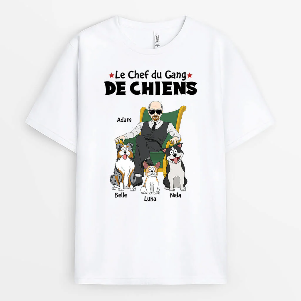 Tee Shirt Personnalisé Chien - Le Chef Du Gang De Chiens - Image 2