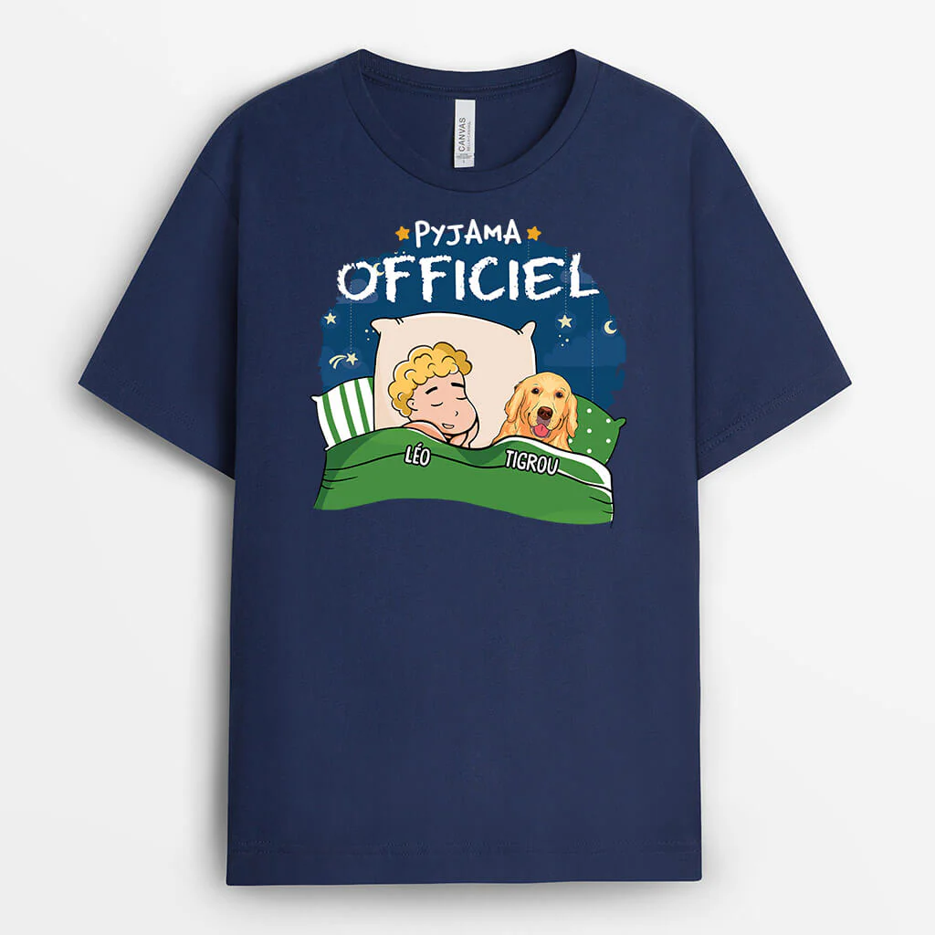 T Shirt Femme Personnalisé - Pyjama Officiel Avec Chien - Image 2