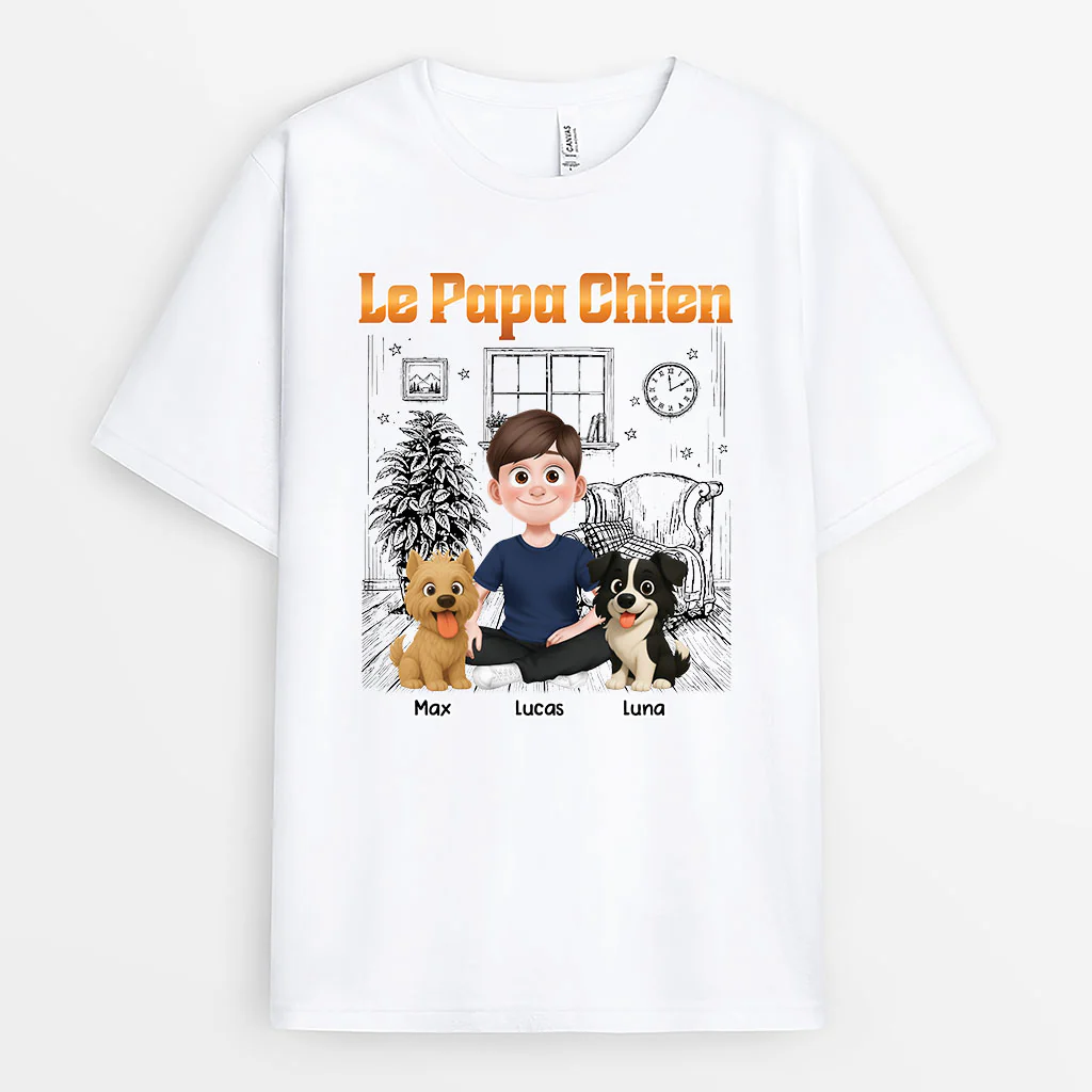 T-shirt Chien Personnalisé - Cadeau Pour Maman Chien Papa Chien