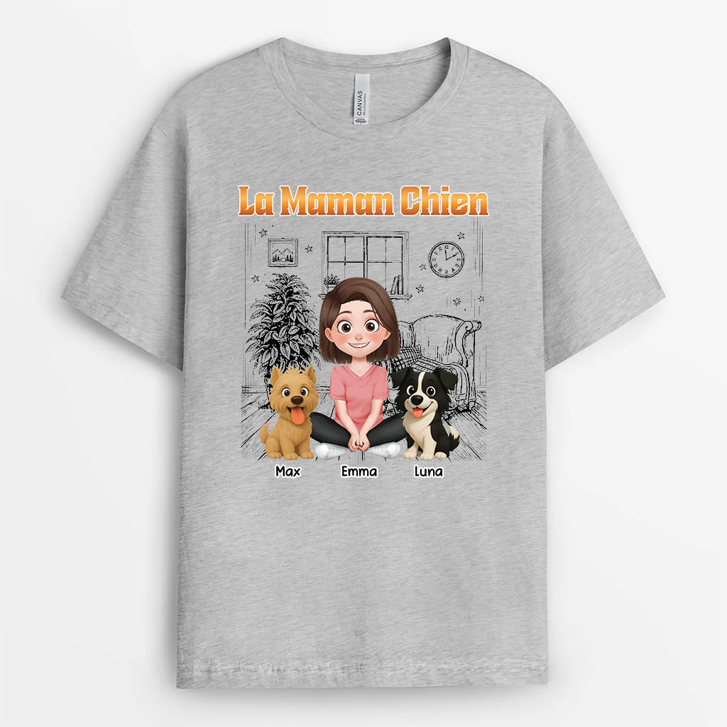 T-shirt Chien Personnalisé - Cadeau Pour Maman Chien Papa Chien - Image 2