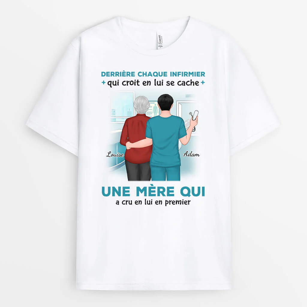 Tee Shirt Personnalisé Femme – Derrière chaque Infirmier/Infirmière - Image 2