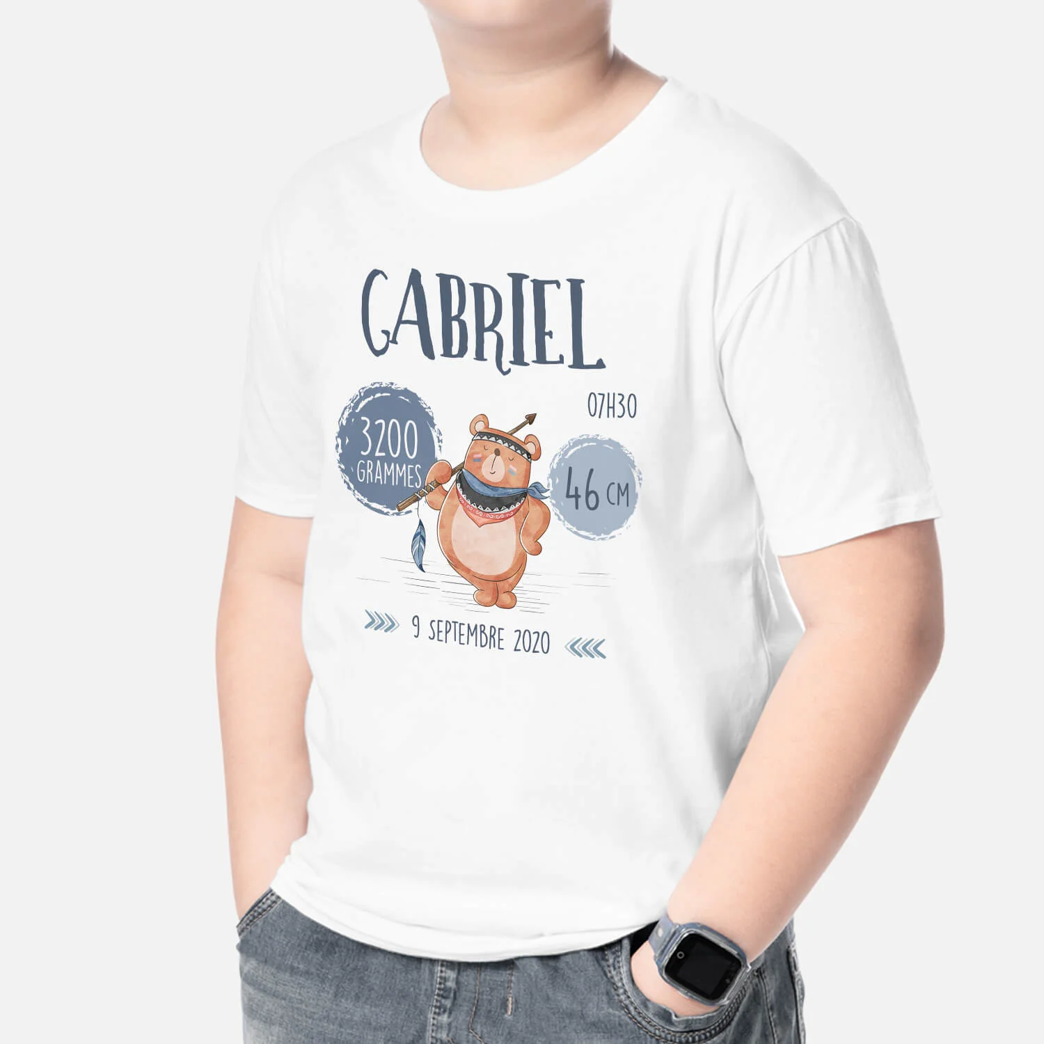 T Shirt Anniversaire Enfant Personnalisé | Description D’Enfant Ours - Image 2