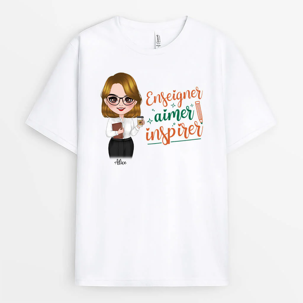 T-shirt Enseigner Aimer Inspirer Personnalisé