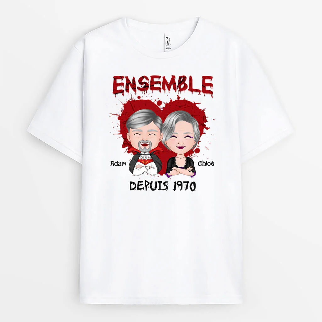 Tshirt Personnalisé Couple - Ensemble T-Shirt - Image 2