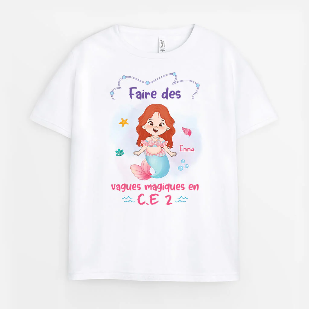 Tee Shirt Personnalisé Humour – Faire Des Vagues Magiques En CE2