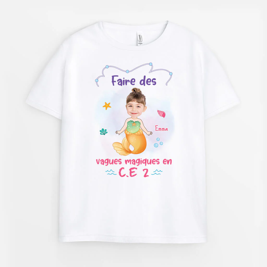 Tee Shirt Personnalisé Humour – Faire Des Vagues Magiques En CE2 - Image 2