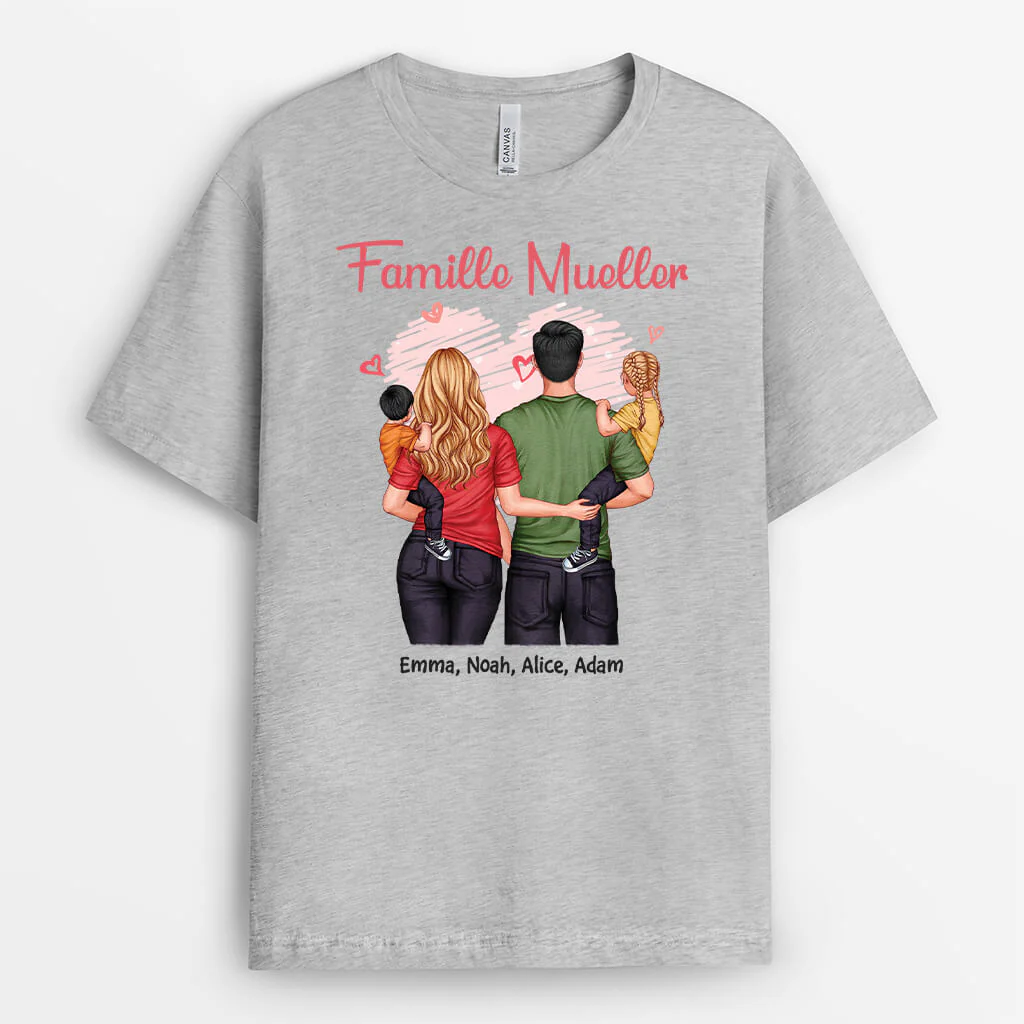 Tee Shirt Famille Personnalisé avec Cœurs - Image 2