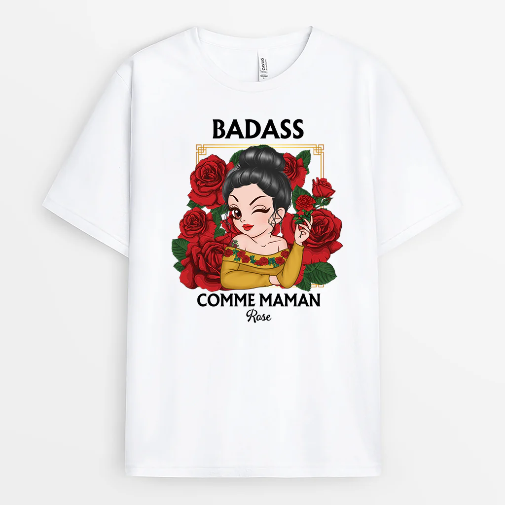 T-shirt Femme Personnalisé - Badass Comme Maman
