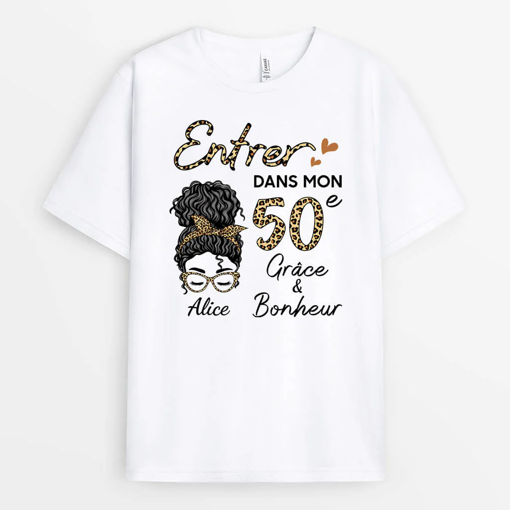 Tee Shirt Personnalisé Femme – Grâce et Bonheur | T-shirt Anniversaire