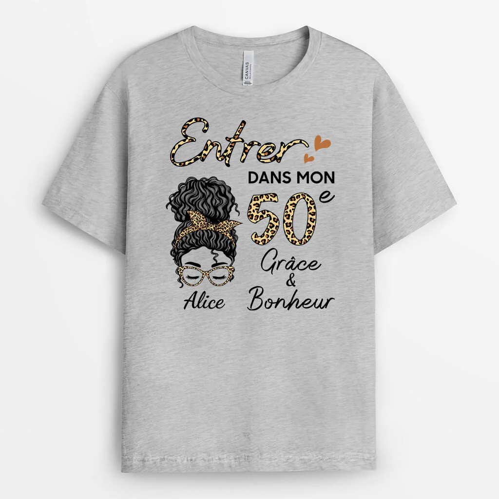 Tee Shirt Personnalisé Femme – Grâce et Bonheur | T-shirt Anniversaire - Image 2