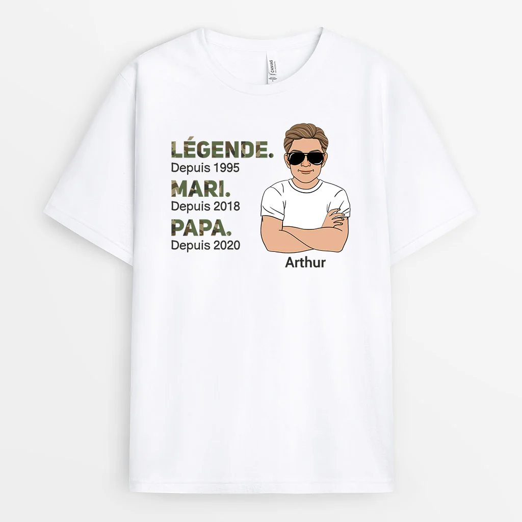 T-shirt Personnalisé Pour Papy - Homme Légende Depuis Style Militaire - Image 2